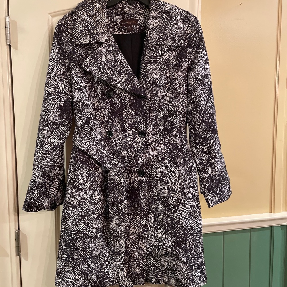 Womens Dana Buchman Snake Print Rain/Trench coat  Size 1X